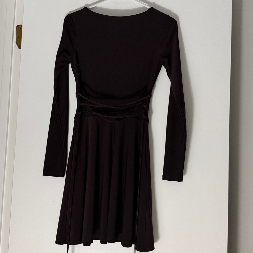 Aym studio Rye Mini Dress Chocolate Brown - Picture 4 of 4